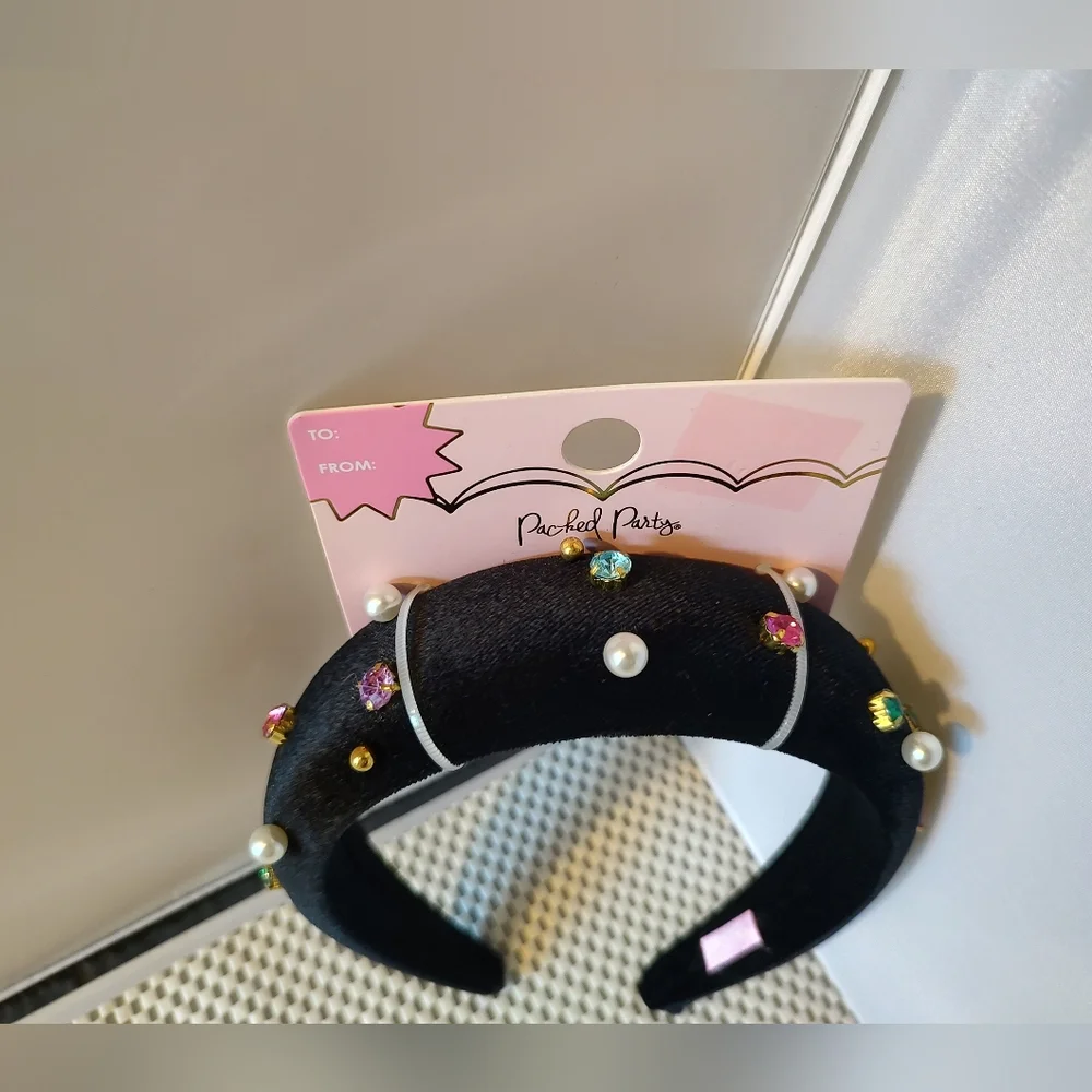 Packed Party Black Velvet Headband NWT